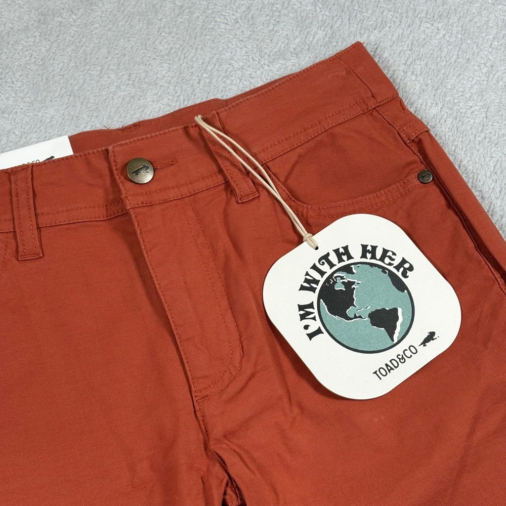 Toad&Co Earthworks 5 Pocket Skinny Pants Auburn Rust Orange Size 0 NEW